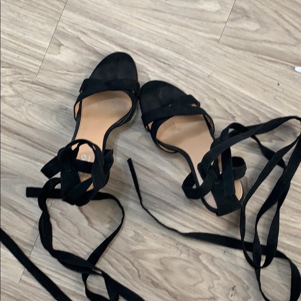 Black strappy heels